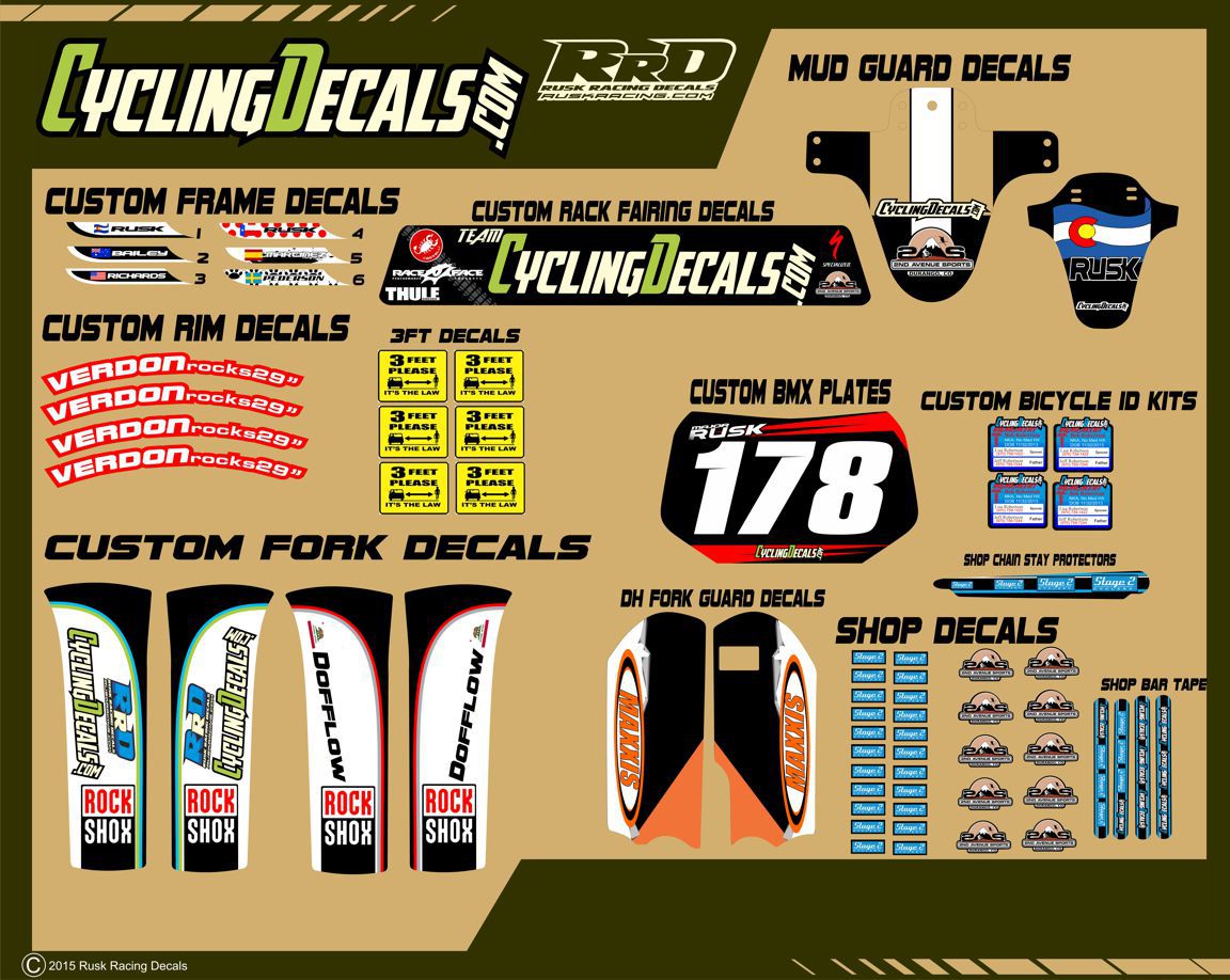 Rusk Racing Custom Decals Road and mountain bike decals